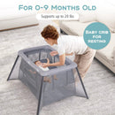 2-in-1 Portable Baby Playpen with Safety Enclosure and Padded Mattress-Dark Gray by LJGDeals