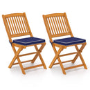 Outdoor Folding Chairs with Seat Cushions Set of 2-Red by DirectDeals