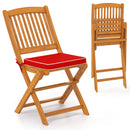 Outdoor Folding Chairs with Seat Cushions Set of 2-Red