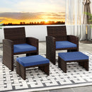 Multipurpose Outdoor 2 Pieces Patio PE Rattan Ottomans Footstool by LJGDeals