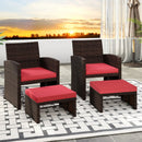 Multipurpose Outdoor 2 Pieces Patio PE Rattan Ottomans Footstool by LJGDeals