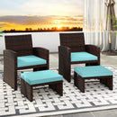 Multipurpose Outdoor 2 Pieces Patio PE Rattan Ottomans Footstool by LJGDeals