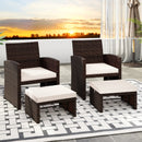 Multipurpose Outdoor 2 Pieces Patio PE Rattan Ottomans Footstool