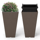 Set of 2 Square Taper Planter with Removable Inner Bucket and Optional Drainage Hole by LJGDeals