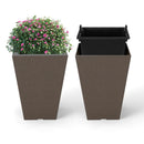 Set of 2 Square Taper Planter with Removable Inner Bucket and Optional Drainage Hole by LJGDeals