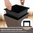Set of 2 Square Taper Planter with Removable Inner Bucket and Optional Drainage Hole