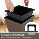 Set of 2 Square Taper Planter with Removable Inner Bucket and Optional Drainage Hole by LJGDeals
