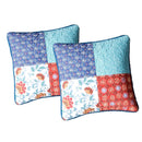 DaDa Bedding Set of 2-Pieces Bohemian Vibes Patchwork Floral Throw Pillow Covers, 18" x 18" (JHW878)