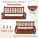 2-Person Wooden Outdoor Porch Swing with 500 lbs Weight Capacity by LJGDeals