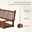 2-Person Wooden Outdoor Porch Swing with 500 lbs Weight Capacity by LJGDeals