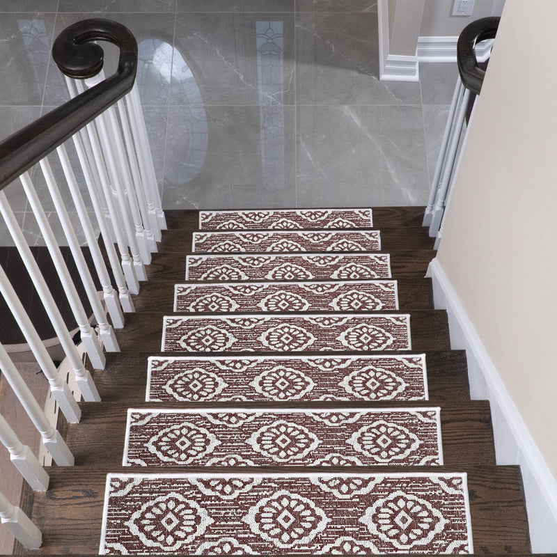 New Age Flower Design 9" X 28" Stair Treads