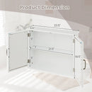 2-Tier Bathroom Wall-Mounted Mirror Storage Cabinet with Handles-White by LJGDeals