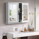 2-Tier Bathroom Wall-Mounted Mirror Storage Cabinet with Handles-White by LJGDeals