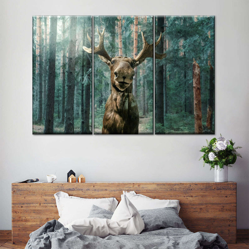 Wild Forest Moose Wall Art