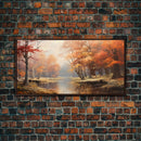 Beautiful Fall Landscape Painting Framed Canvas Print, Fall Decor, Thanksgiving Decor, Autumn Decor, Home Decor, Fall Decorations