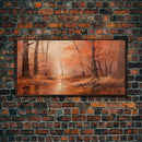 Orange Leaves In The Fall, Framed Canvas Print, Seasonal Decor, Fall Seasonal Art, Clearance Fall Decorations, Fall Wall Decor, Fall Decor
