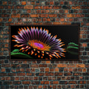 Neon Flowers Wall Art, Framed Canvas Print, Original Flower Painting, Mother's Day Gift, Floral Decor, Black Background Flower Art