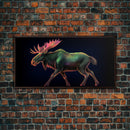 Abstract Moose Wall Art, Animal Art Print, Nature, Minimalist Wall Art, Panoramic Wall Decor, Canvas Print, Wall Art, Framed Canvas Art