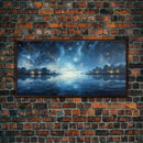 Starry Night Sky, Framed Canvas Print, Beautiful Oil Painting, Minimalist / Boho Style Wall Decor, Cool Wall Art, Unique Gift Idea