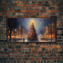 Retro Christmas Village Framed Christmas Wall Art - Framed Christmas Art - Canvas Art - Winter Decor - Winter Wonderland Centerpiece
