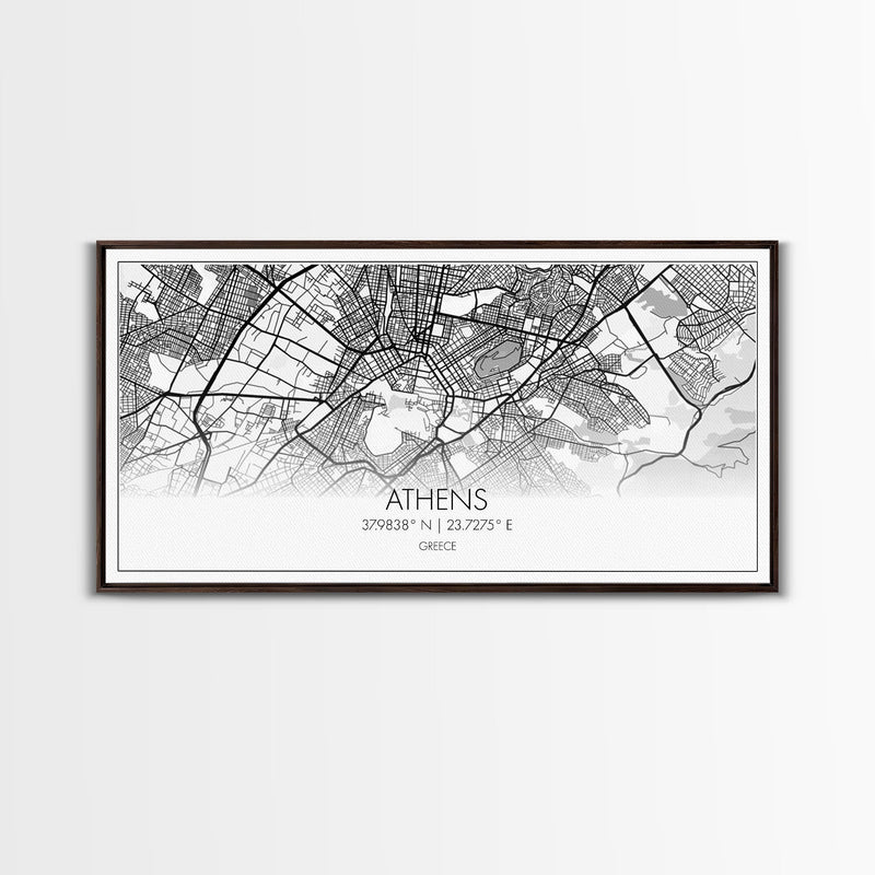 Athens Street Map, Greece Map, Map Print, Modern Art, Wall Art, Canvas Print, Preppy Room DÃ©cor, Coffee Bar DÃ©cor, Graduation Gifts, Office