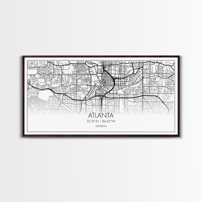 Atlanta Street Map, Georgia Map, Map Print, Modern Art, Wall Art, Canvas Print, Housewarming Gift, Above Bed Prints, Wall Prints