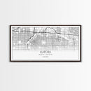 Aurora Street Map, Colorado Map, Map Print, Modern Art, Wall Art, Canvas Print, College Apartment, Colorado Wall Art, Mom Birthday Gift