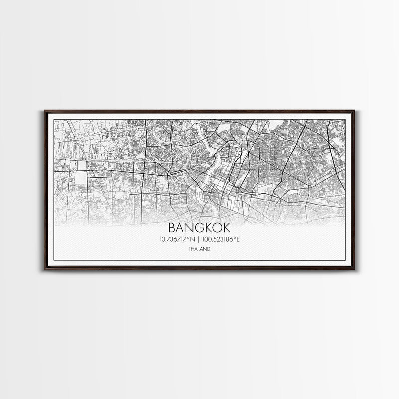 Bangkok Street Map, Thailand Map, Map Print, Modern Art, Wall Art, Canvas Print, Asian Art Print, Gift For Boss, Trendy Wall Art, Home DÃ©cor