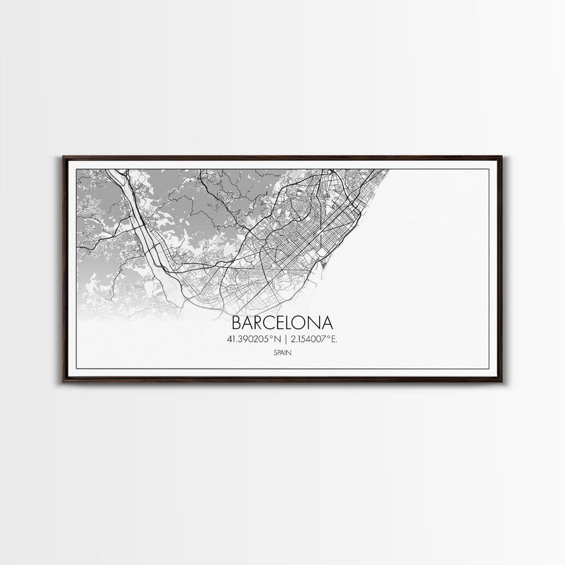 Barcelona Street Map, Spain Map, Map Print, Modern Art, Wall Art, Canvas Print, Gift Idea, Apartment DÃ©cor Aesthetic, Travel Wall Hanging