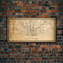 Columbus vintage map print poster or framed canvas, Ohio map print poster canvas, Columbus city map print poster canvas