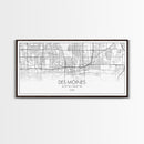 Des Moines Street Map, Iowa Map, Map Print, Minimalist Art, Wall Art, Canvas Art, Girls Bedroom Décor, Dorm Room Décor, Gift For Dad, Office