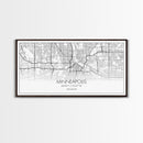 Minneapolis City Map, Minnesota Map, Map Art, Minimalist Wall Art, Wall Art, Canvas Art, Dorm Room Décor, Home Décor Wall Art, Gift For Dad