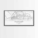 Montgomery City Map, Alabama Map, Map Art, Minimalist Wall Art, Wall Art, Canvas Art, Farmhouse Wall Art, Girlfriend Gift, Teen Room, Office
