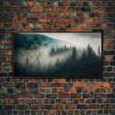 Foggy Forest wall art, relaxing art, zen art, framed canvas print, foggy landscape, trendy decor