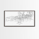 Reno City Map, Nevada Art, Map Print, Minimalist Wall Art, Wall Art, Canvas Art, Dorm Room Art, Panoramic Art, Gift For The Home, Room Décor