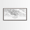 Richmond City Map, Virginia Art, Map Print, Minimalist Wall Art, Wall Art, Canvas Art, Best Gifts For Him, Wall Décor Prints, Horizontal Art