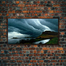 Foggy night rainstorm over the lake canvas print, nature and landscape wall art, ready to hang, cool wall art