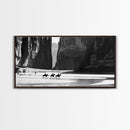 Cowboys Riding in Dusty Canyon, Striking Wall Art for Living Room or Bedroom, Framed Canvas Print, Home Decoration