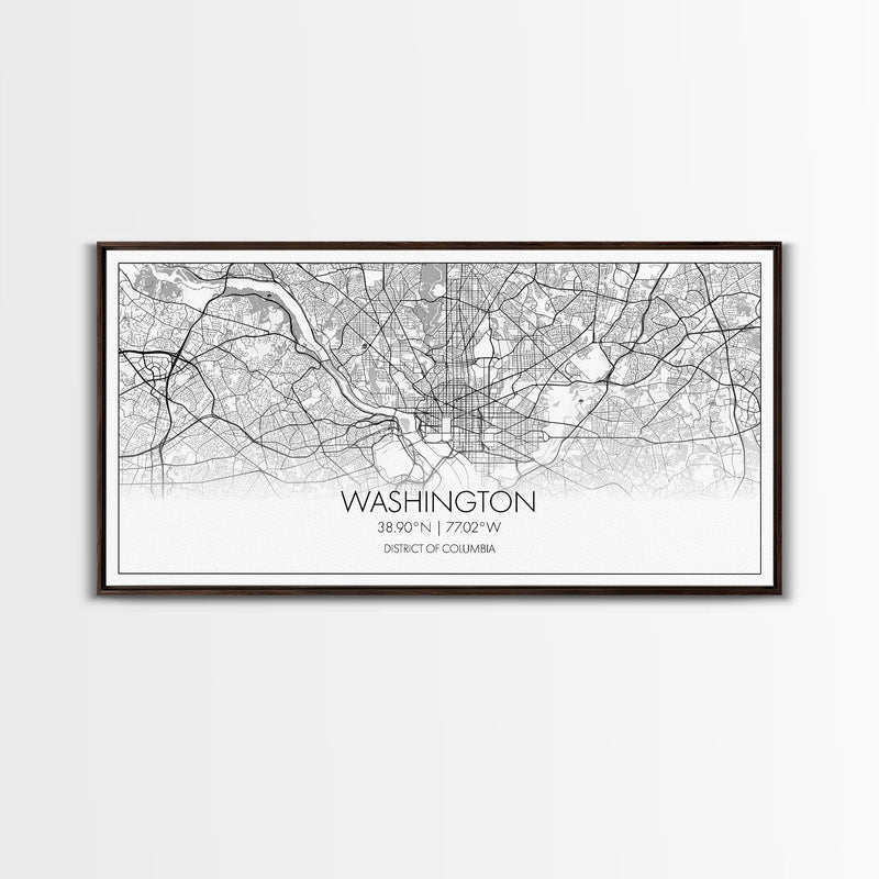 Washington City Map, District Of Columbia Art, Map Print, Modern Wall Art, Wall Art, Canvas Art, Home DÃ©cor Prints, Indie Room DÃ©cor