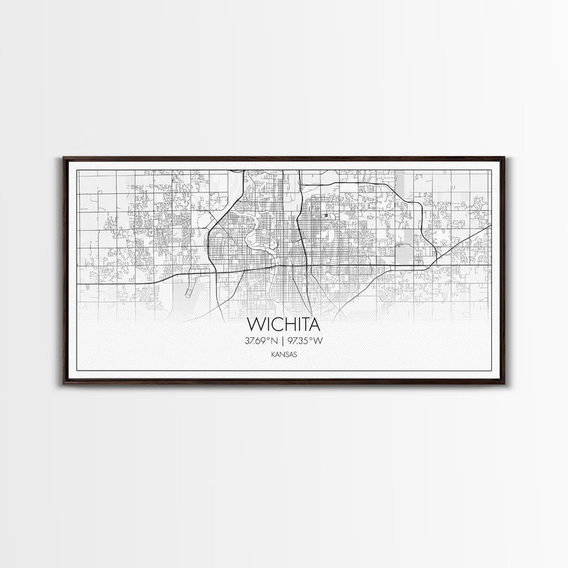 Wichita City Map, Kansas Art, Map Print, Modern Wall Art, Wall Art, Canvas Art, Best Friend Gifts, College Dorm DÃ©cor, Modern House Art