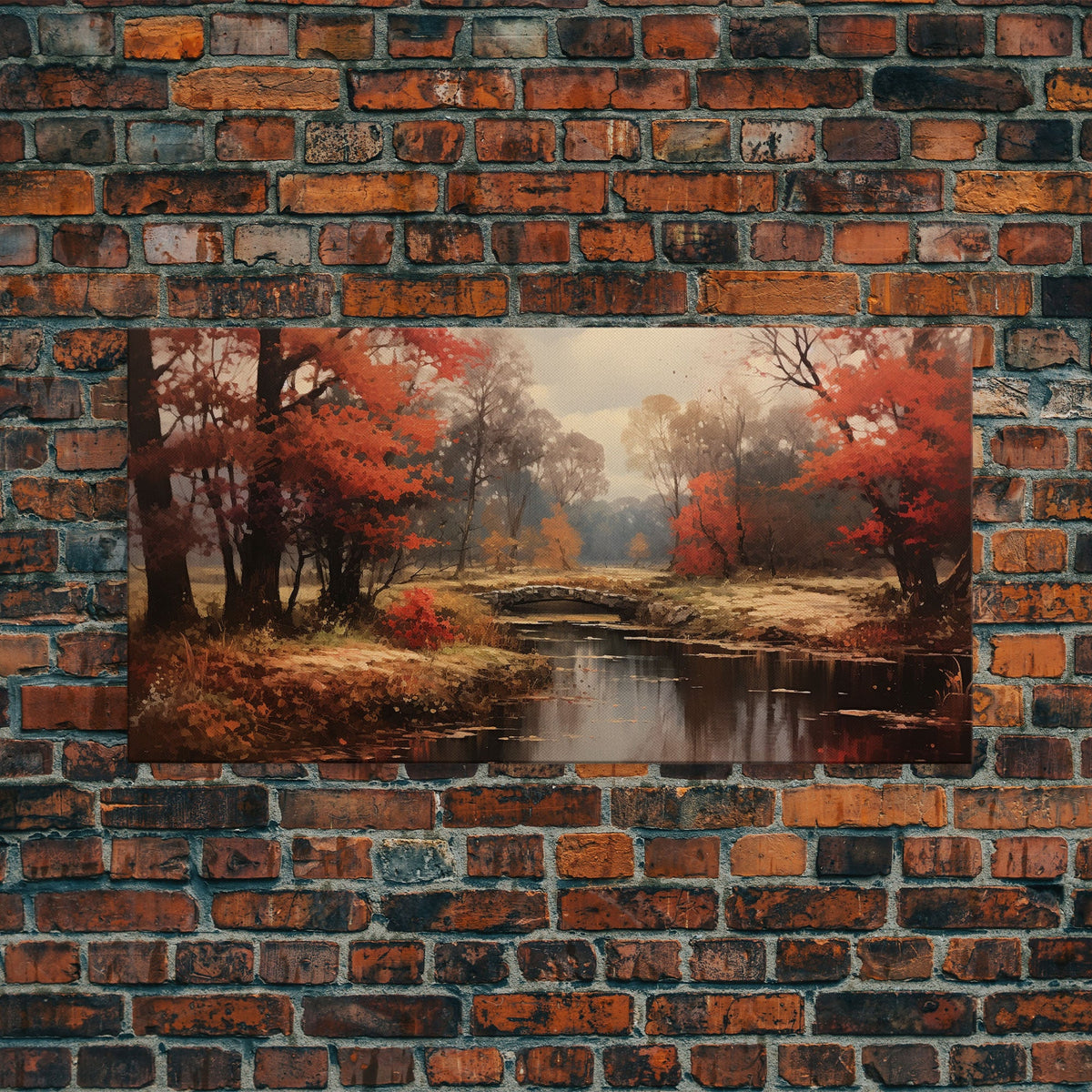 Fall Decor Framed Canvas Print | Trees With Falling Leaves | Fall Wedding Decor | Fall Home Decor | Fall Wall Decor | Rustic Fall Decor, photo 4 of 7