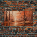 Orange Leaves In The Fall, Framed Canvas Print, Seasonal Decor, Fall Seasonal Art, Clearance Fall Decorations, Fall Wall Decor, Fall Decor