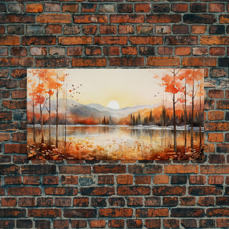 Beautiful Sunset Landscape Painting On Canvas, Original Canvas Print Nature Art, Fancy Landscape Wall Art, Bedroom Wall Decor Gifts Boho Art