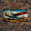 Aeroplane Art, Antique Airplane Painting Canvas Print, Framed Canvas Art, Above Sofa Art, Gift for RC Plane Pilot