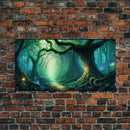 Beautiful magical fairy forest, Framed canvas print, Fantasy forest wall art Enchanted forest, Fantasy Home Decor