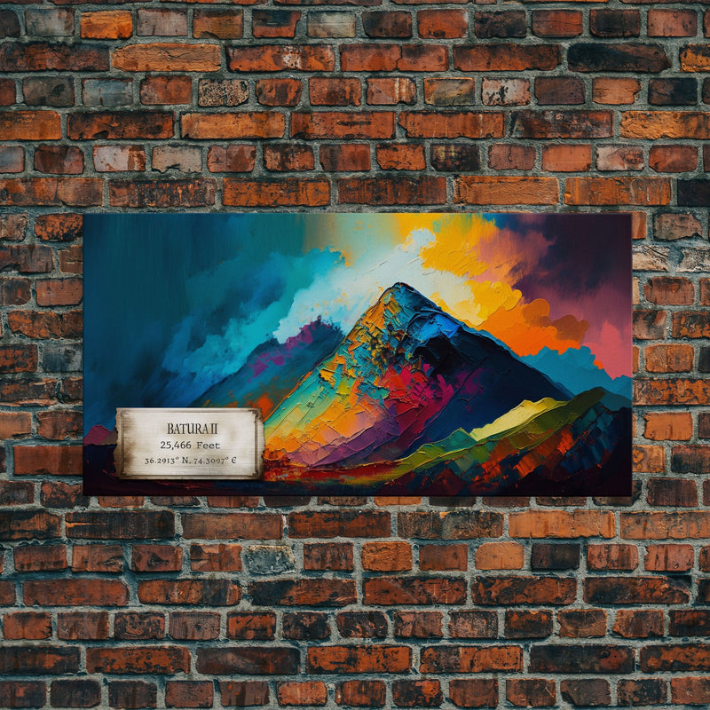 Batura II, Mountain Wall Art, Framed Canvas Print, Mountain landscape Paining Print, Abstract Landscape Art