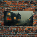 Creepy WildWest Art, canvas print, gloomy abandoned street