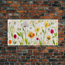 Botanical wall art, spring flowers, canvas print, dorm art for girls