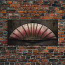 Pink Folding Fan Wall Decor, Asian Wall Art, Ornate Wall Décor, Panoramic Wall Decor, Canvas Print, Wall Art, Framed Canvas Art