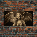 Tintype Photo Of An Angel, Angel Art, Angel Painting, Framed Canvas Print, Guardian Angel, Angel Art Print, Angel Wings, Religious Art